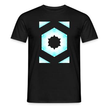Azur Kaleidoscope Star Pattern - Men's T-Shirt - black - Front - AI Model Male 178 light (178cm)