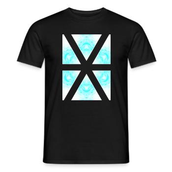 Motif X Azur dans le marbre de glace - T-shirt homme - noir - Devant - AI Model Male 178 light (178cm)