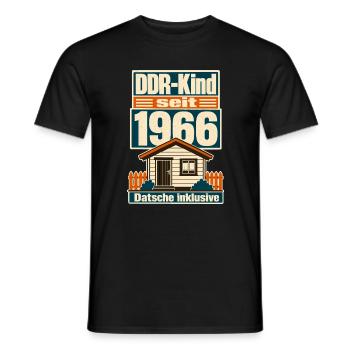 DDR Kind seit 1966, Datsche inklusive Geburtstag - Men's T-Shirt - black - Front - AI Model Male 178 light (178cm)