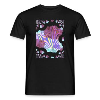 Psychedelic Neon Spiral - Men's T-Shirt - black - Front - AI Model Male 178 light (178cm)
