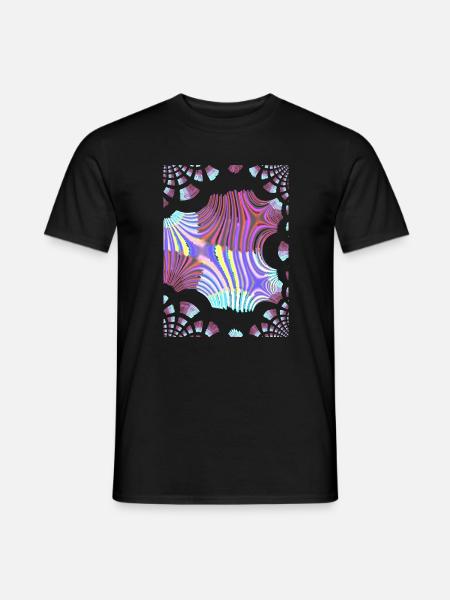 Psychedelic Neon Spiral - Men's T-Shirt - black