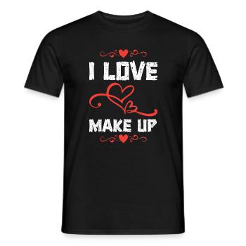 Love Make-up Herzdesign - Männer T-Shirt - Schwarz - Vorne - AI Model Male 178 light (178cm)