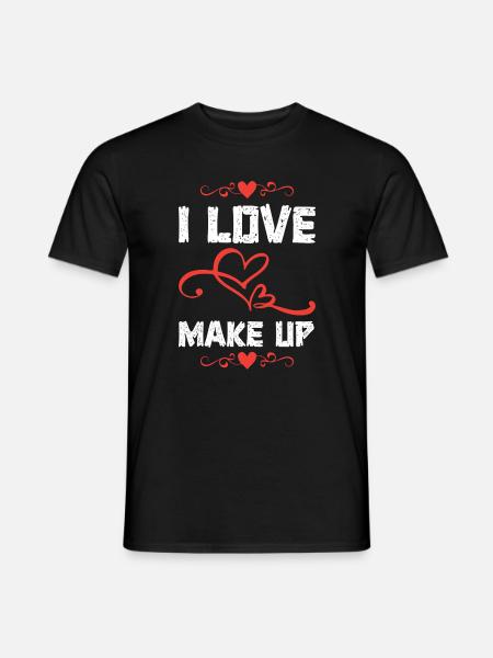 Love Make-up Herzdesign - Männer T-Shirt - Schwarz