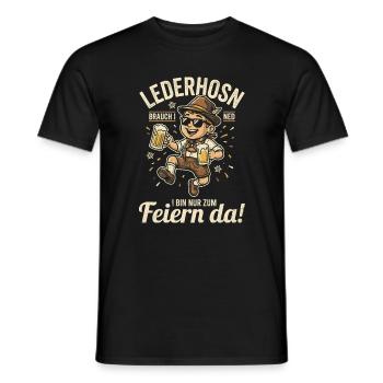 Lederhosn Brauch I Ned Bin Nur Zum Feiern Da - Männer T-Shirt - Schwarz - Vorne - AI Model Male 178 light (178cm)