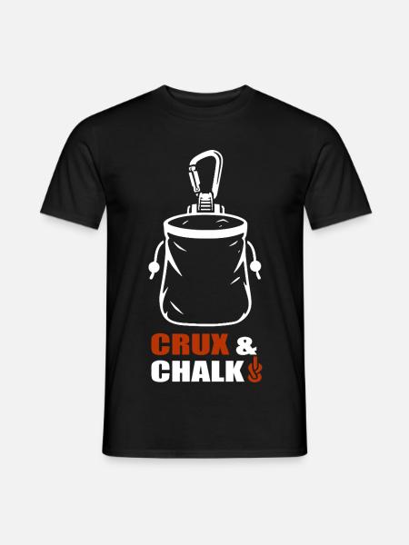 Crux & Chalk – Klettern - Männer T-Shirt - Schwarz
