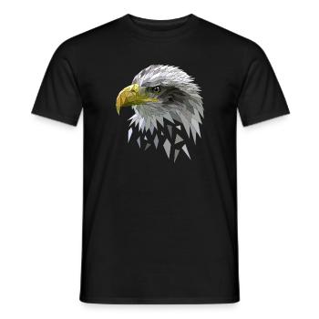 White-tailed eagle low poly polygons geometric - Men's T-Shirt - black - Front - AI Model Male 178 light (178cm)