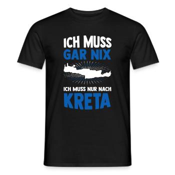 Ich Muss Gar Nix Ich Muss Nur Nach Kreta Urlauber - Männer T-Shirt - Schwarz - Vorne - AI Model Male 178 light (178cm)