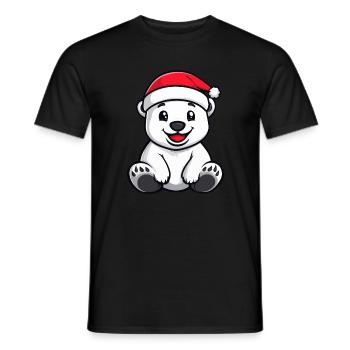 Polar Bear Christmas - Men's T-Shirt - black - Front - AI Model Male 178 light (178cm)