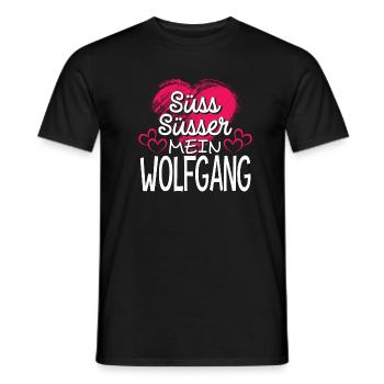 WOLFGANG - süss - Männer T-Shirt - Schwarz - Vorne - AI Model Male 178 light (178cm)