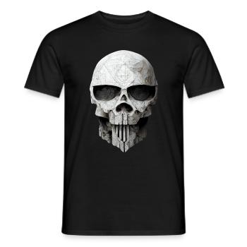 Totenkopf Metall - Männer T-Shirt - Schwarz - Vorne - AI Model Male 178 light (178cm)
