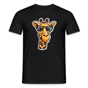 Mignonne girafe avec des lunettes - T-shirt homme - noir - Devant - AI Model Male 178 light (178cm)