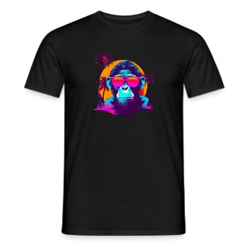 CoolChimpSunglassesRetroSunset - Männer T-Shirt - Schwarz - Vorne - AI Model Male 178 light (178cm)