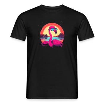 Stay cool and pink.Surf Flamingo chillt sein Leben - Männer T-Shirt - Schwarz - Vorne - AI Model Male 178 light (178cm)
