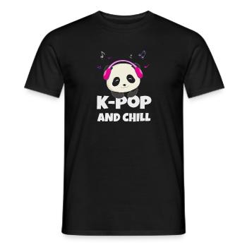 K-POP und chillen. Schwarz # 1 - Männer T-Shirt - Schwarz - Vorne - AI Model Male 178 light (178cm)