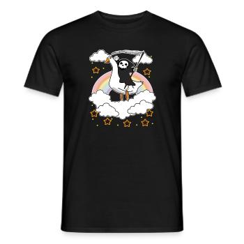Grim Reaper Dead Goose Duck Halloween Costume - Men's T-Shirt - black - Front - AI Model Male 178 light (178cm)