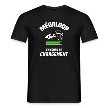 Mégaloop en cours de chargement - T-shirt homme - noir - Devant - AI Model Male 178 light (178cm)