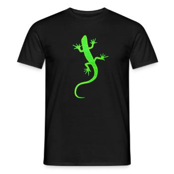 Green Gecko sewn from fabric - Men's T-Shirt - black - Front - AI Model Male 178 light (178cm)