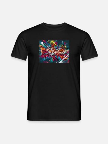 Buntes Graffiti - Männer T-Shirt - Schwarz
