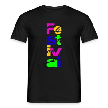 Fest - Männer T-Shirt - Schwarz - Vorne - AI Model Male 178 light (178cm)