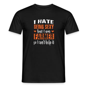 Sexy Farmer - Je déteste être sexy - T-shirt homme - noir - Devant - AI Model Male 178 light (178cm)