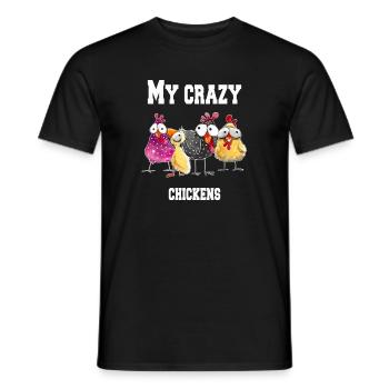 My crazy chickens - Men's T-Shirt - black - Front - AI Model Male 178 light (178cm)