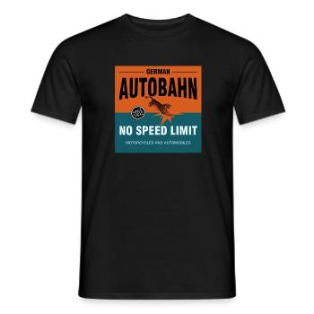 German Autobahn no Speed Limit - Männer T-Shirt - Schwarz - Vorne - AI Model Male 178 light (178cm)