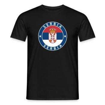 Serbie - T-shirt homme - noir - Devant - AI Model Male 178 light (178cm)