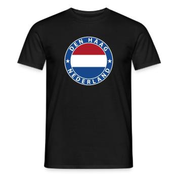 Den Haag - Männer T-Shirt - Schwarz - Vorne - AI Model Male 178 light (178cm)