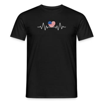 American pulse - Männer T-Shirt - Schwarz - Vorne - AI Model Male 178 light (178cm)