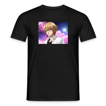Romantic Anime Character - Men's T-Shirt - black - Front - AI Model Male 178 light (178cm)
