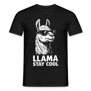 Cool llama with sunglasses - Men's T-Shirt - black - Front - AI Model Male 178 light (178cm)