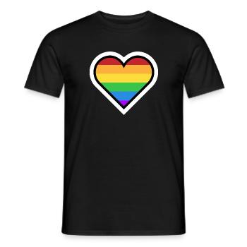 Arc en ciel de coeur - T-shirt homme - noir - Devant - AI Model Male 178 light (178cm)