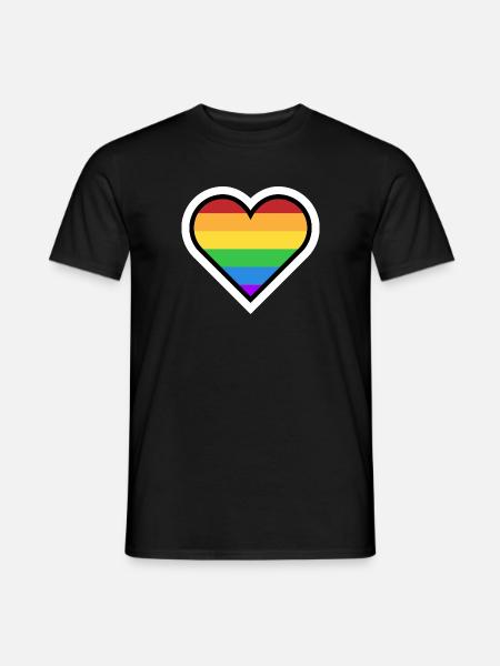 Heart rainbow - Men's T-Shirt - black
