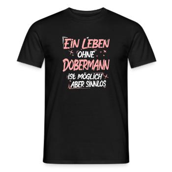 Dobermann - Männer T-Shirt - Schwarz - Vorne - AI Model Male 178 light (178cm)