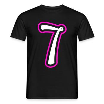 7 Numéro de numéro - T-shirt homme - noir - Devant - AI Model Male 178 light (178cm)