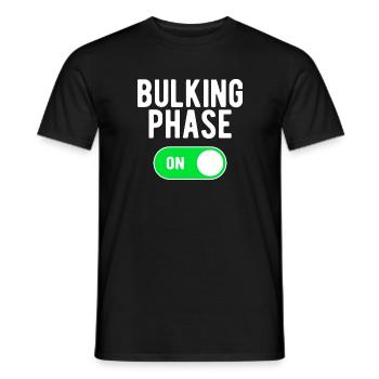 Bulking Phase ON Gym Bodybuilding Weights Workout - Men's T-Shirt - black - Front - AI Model Male 178 light (178cm)
