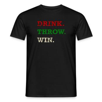 Darts Drink Throw Win Frackles - Men's T-Shirt - black - Front - AI Model Male 178 light (178cm)