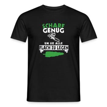 Kettensäge Holz Holzfäller Forst Wald Geschenkidee - Männer T-Shirt - Schwarz - Vorne - AI Model Male 178 light (178cm)