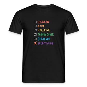 Mensch Regenbogenfarben - Männer T-Shirt - Schwarz - Vorne - AI Model Male 178 light (178cm)