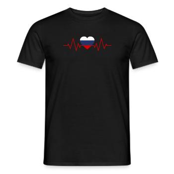 Battement de cœur de la Russie - T-shirt homme - noir - Devant - AI Model Male 178 light (178cm)
