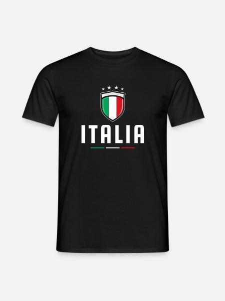 ITALIA ITALIEN FLAGGE WAPPEN EMBLEM FAN GESCHENK - Männer T-Shirt - Schwarz