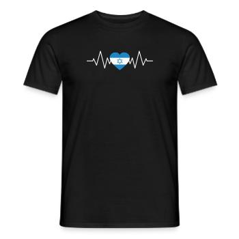 Israel Heartbeat - Männer T-Shirt - Schwarz - Vorne - AI Model Male 178 light (178cm)