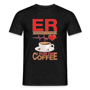 Er Ward Clerk I Run On Coffee 6 - Männer T-Shirt - Schwarz - Vorne - AI Model Male 178 light (178cm)