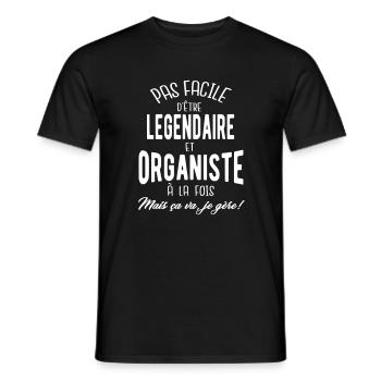 Pas facile d'être légendaire et organiste - T-shirt homme - noir - Devant - AI Model Male 178 light (178cm)