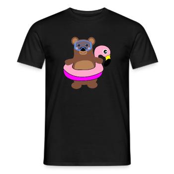 Taucher Bär Flamingo - Männer T-Shirt - Schwarz - Vorne - AI Model Male 178 light (178cm)