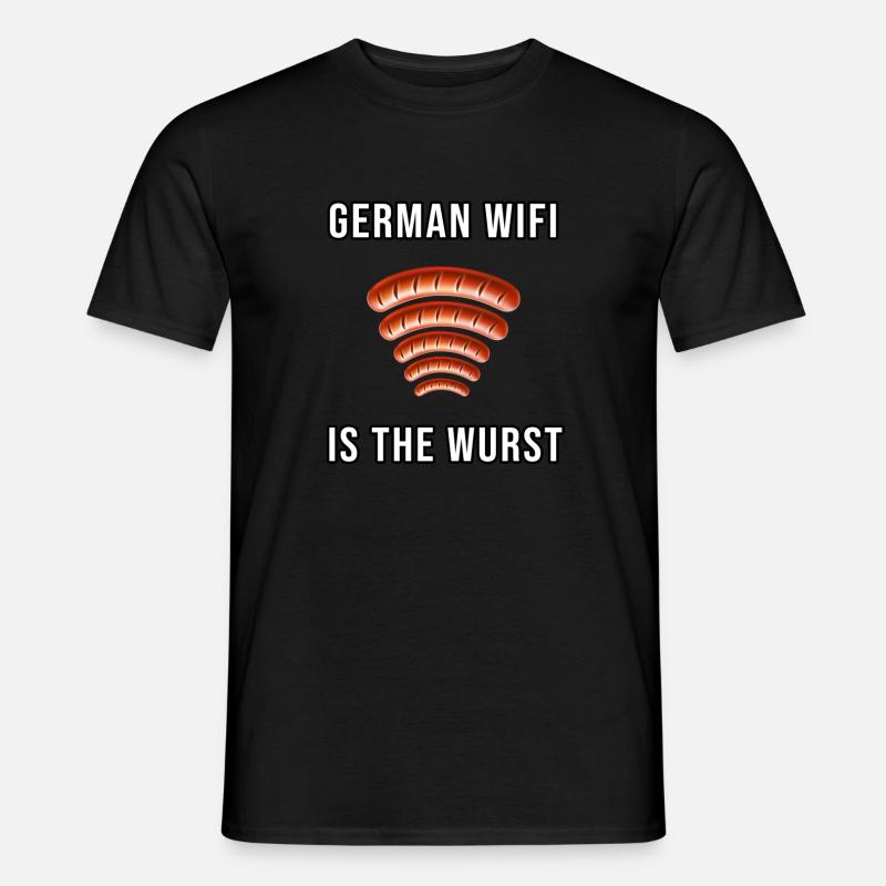 Bratwurst German Wifi Lustig Spruch Geschenk Wurst - Männer T-Shirt - Schwarz