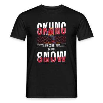 Wintersport Alpen Snowboard Abfahrt - Männer T-Shirt - Schwarz - Vorne - AI Model Male 178 light (178cm)