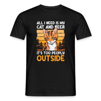 Cats Cat Eyes Tiger Wildcat - Men's T-Shirt - black - Front - AI Model Male 178 light (178cm)