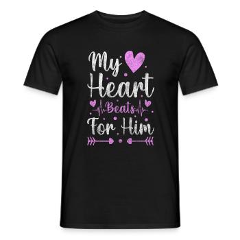 Love Romance Couples Boyfriend - Men's T-Shirt - black - Front - AI Model Male 178 light (178cm)