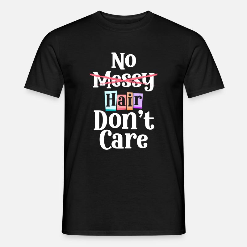 Glatze Platte Haarausfall Bart - Männer T-Shirt - Schwarz